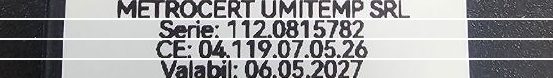 Calibration label on a measuring instrument