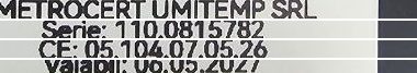 Calibration label on a measuring instrument