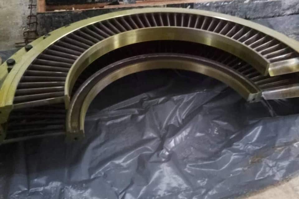 Steam turbine during installation