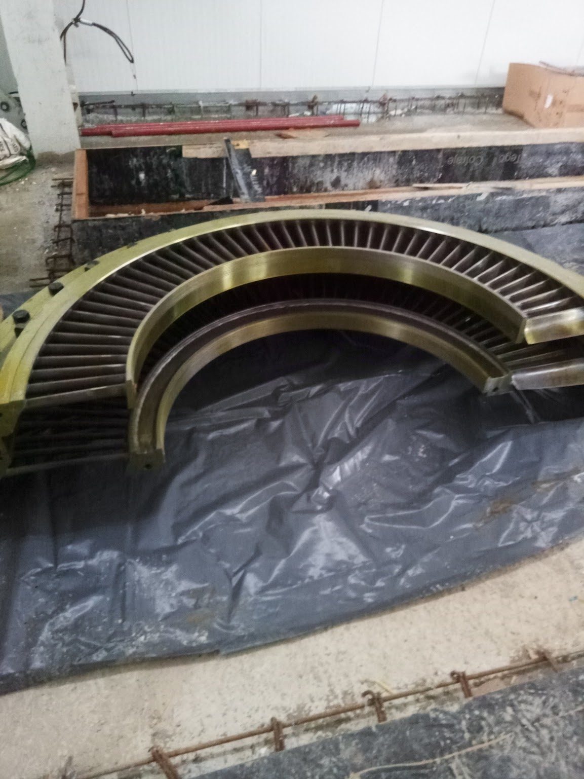 Steam turbine during installation